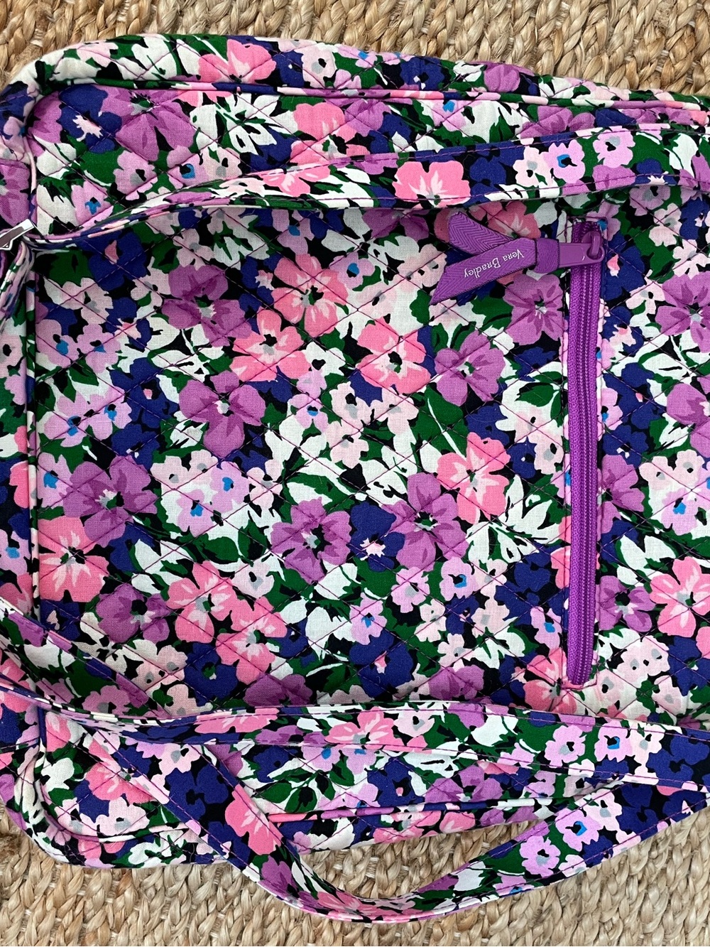 Vera Bradley Matching Crossbody & Wallet Set Purple Pink Floral Retired - Picture 9 of 11